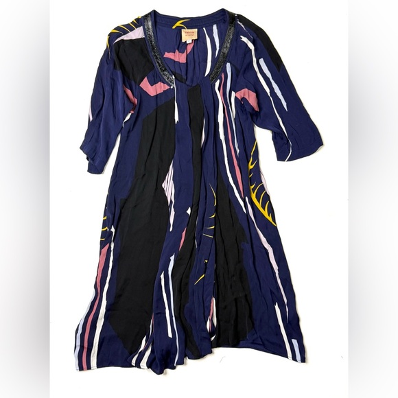 Twinkle by Wenlan Dresses & Skirts - Twinkle by Wenlan Navy and Pink Long Sleeve Silk Dress Size 2